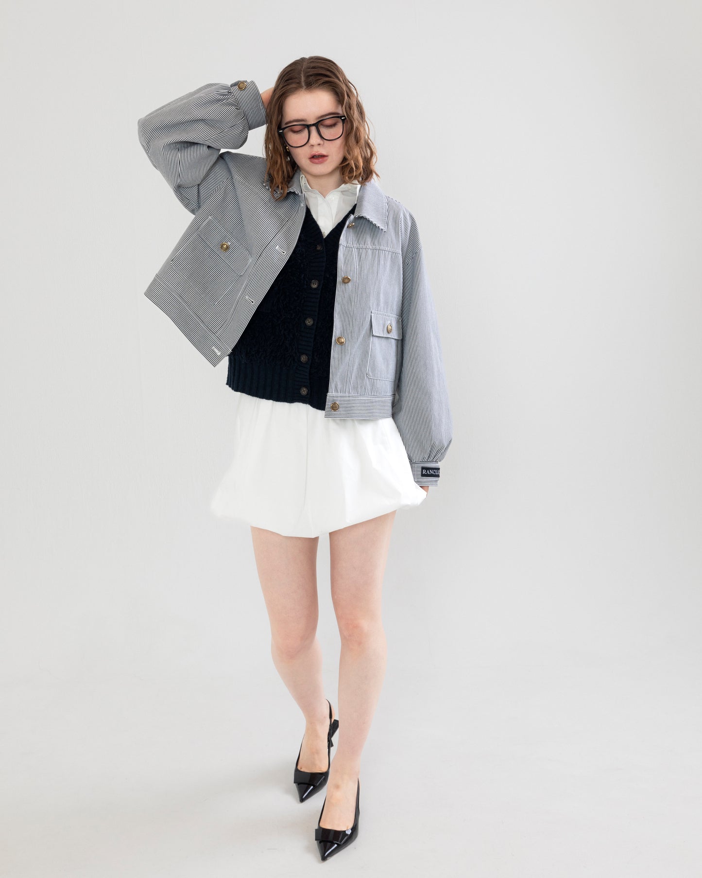 Striped gold button jacket