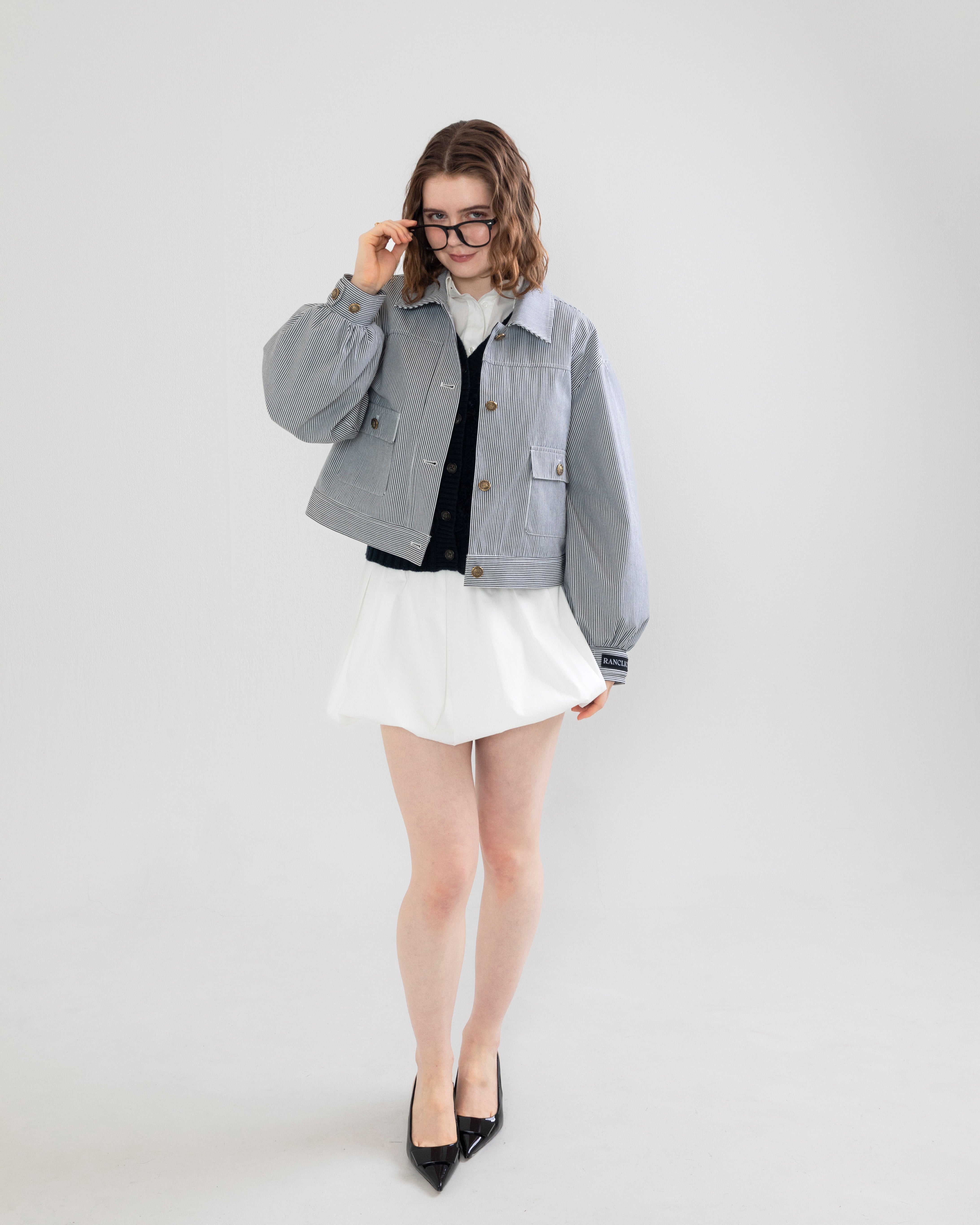 Striped gold button jacket