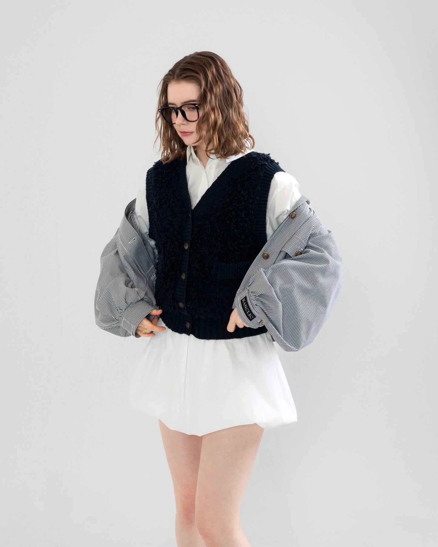 Striped gold button jacket