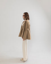 bell sleeve short trench coat