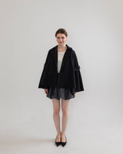 bell sleeve short trench coat