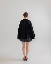 bell sleeve short trench coat