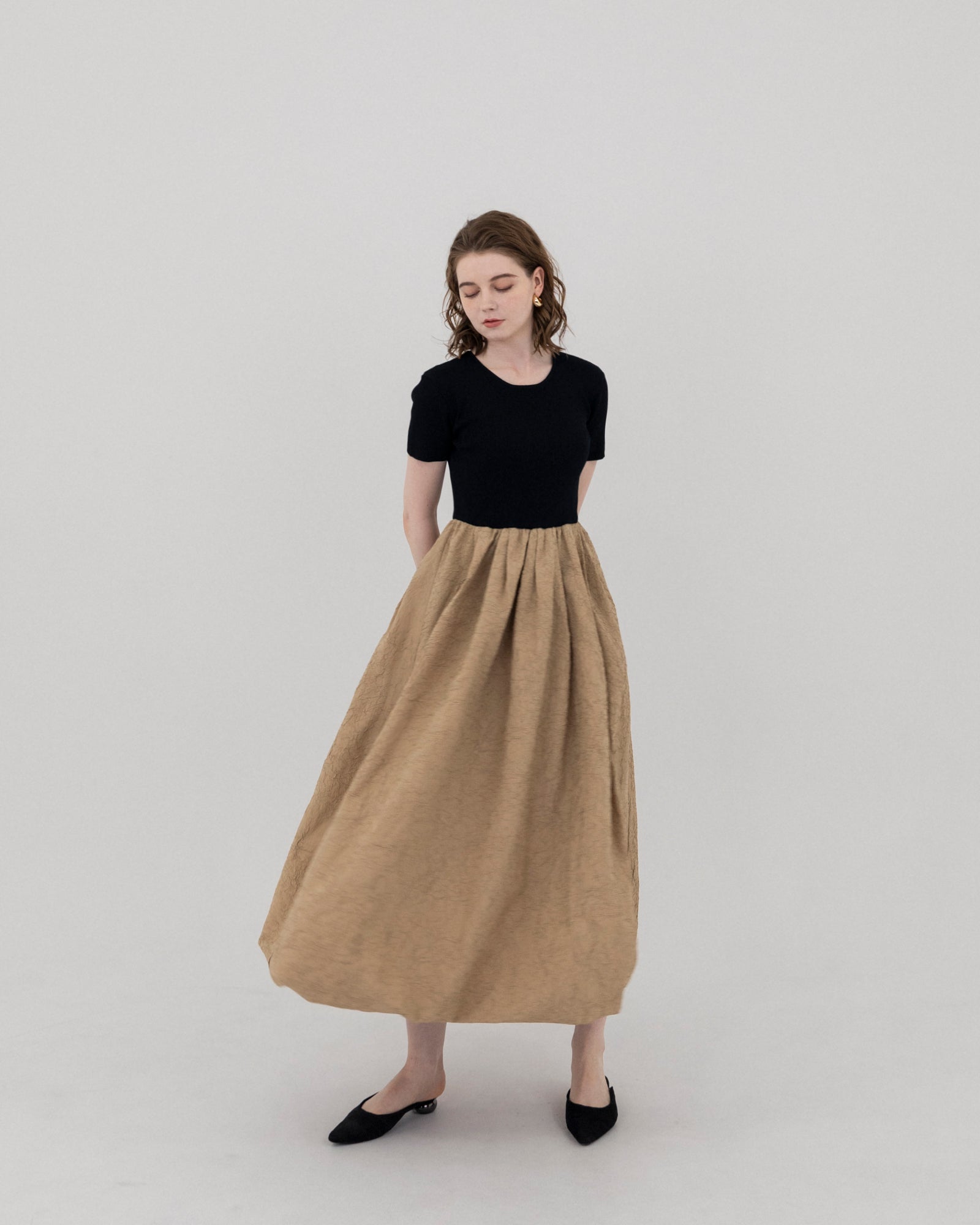 Cloqué jacquard balloon dress