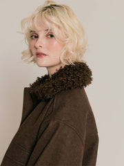 【10/29 OPEN】Faux shearling collar jacket