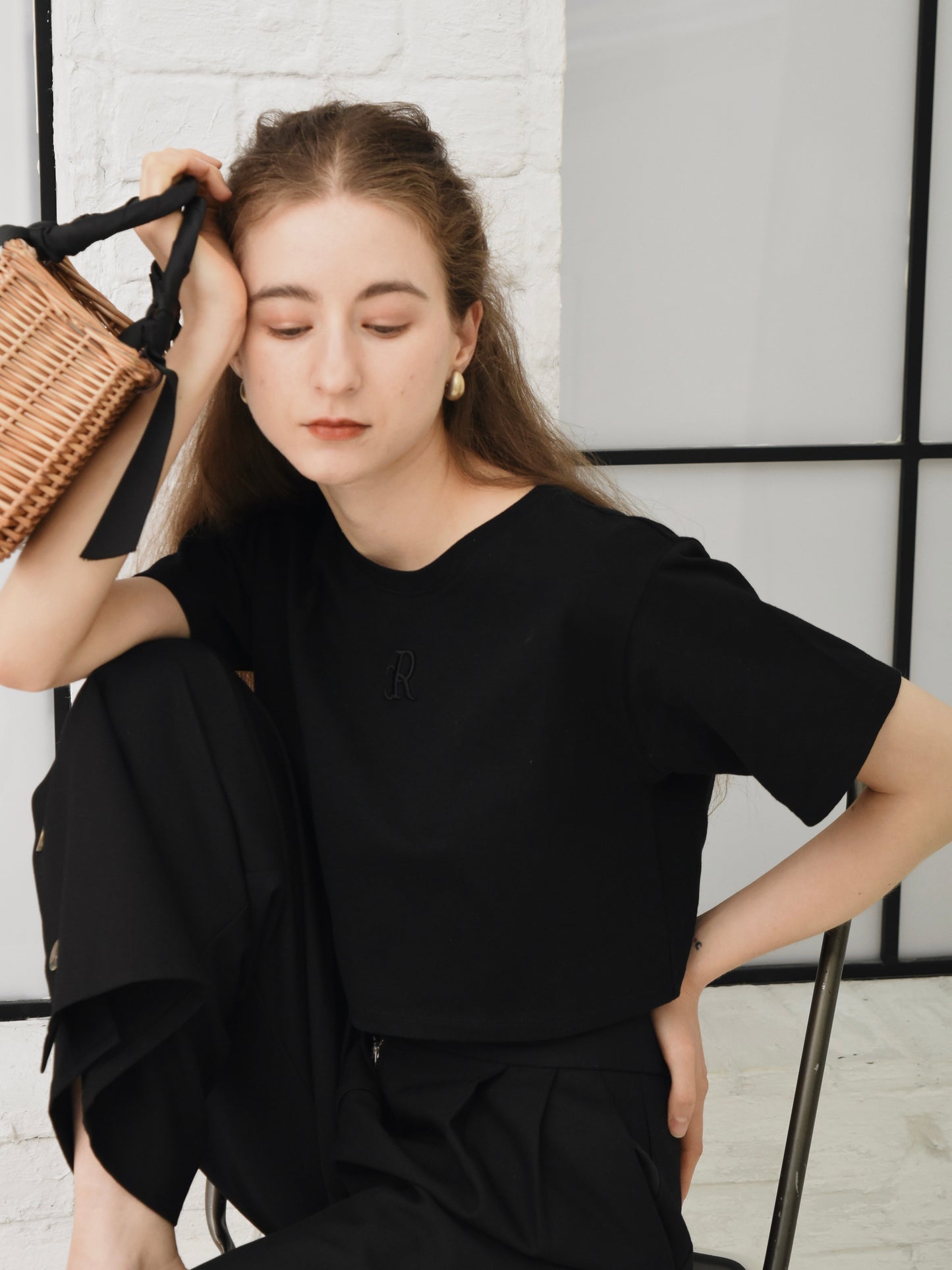 cropped back open T-shirt