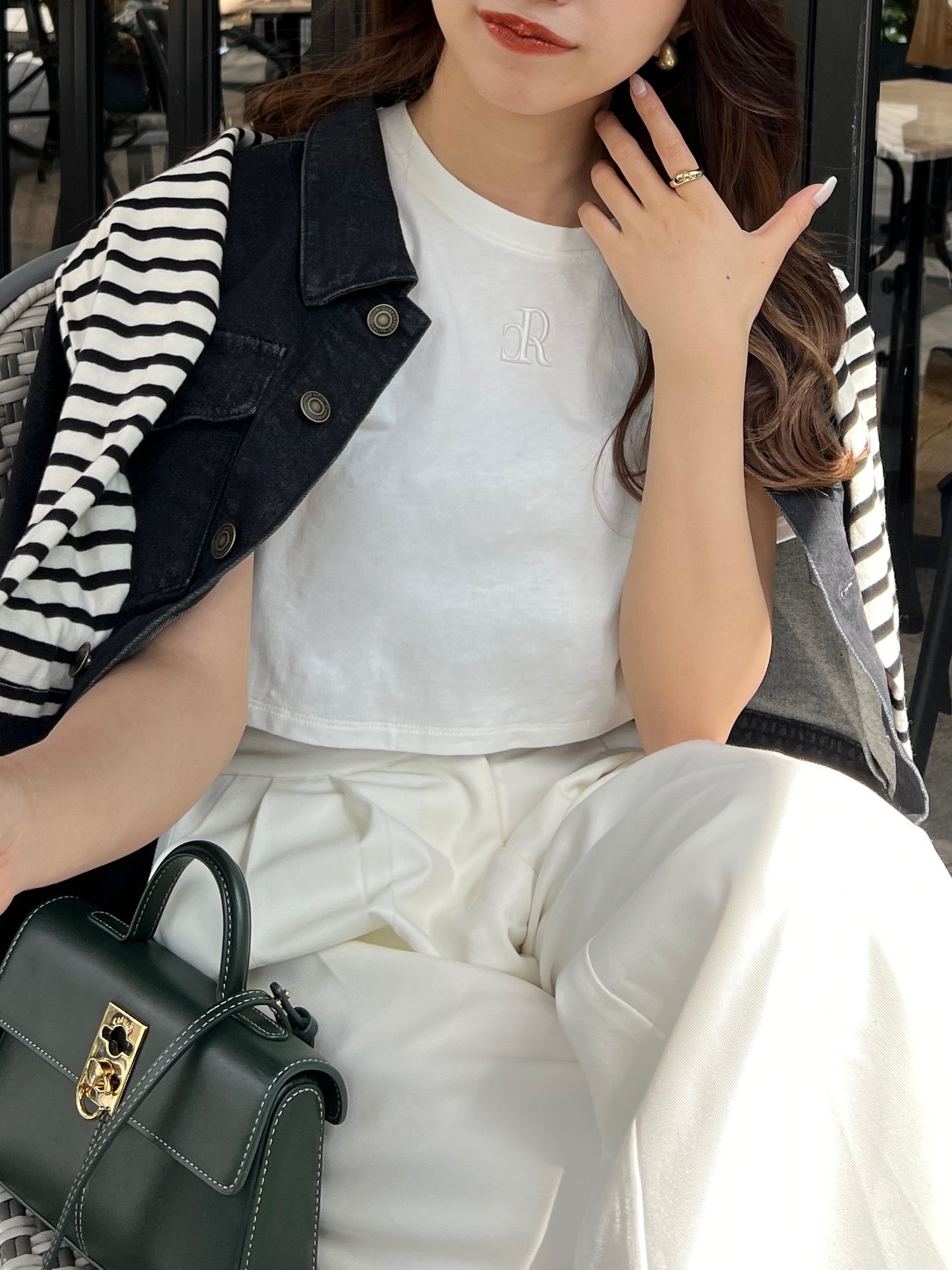 cropped back open T-shirt