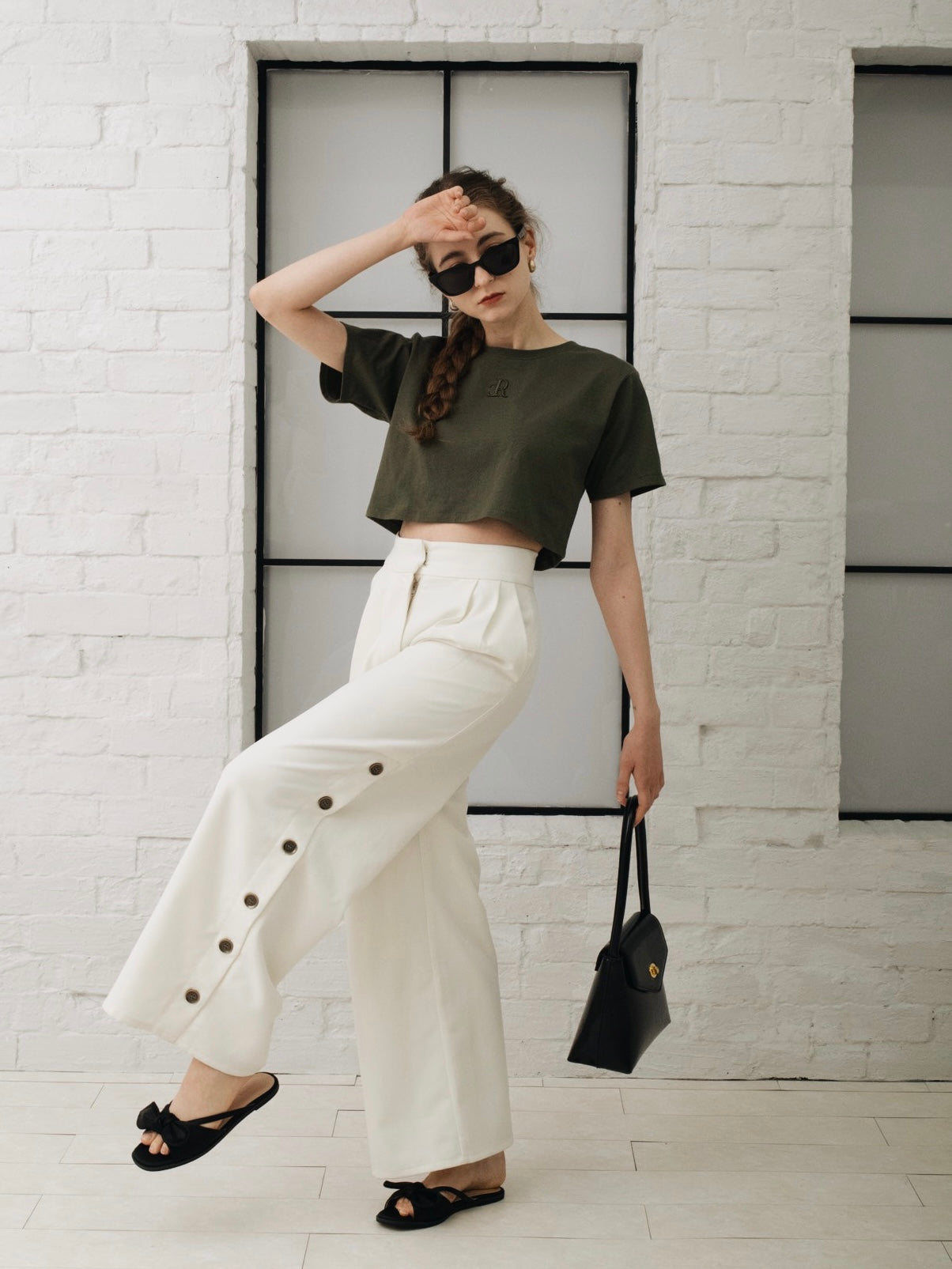 cropped back open T-shirt
