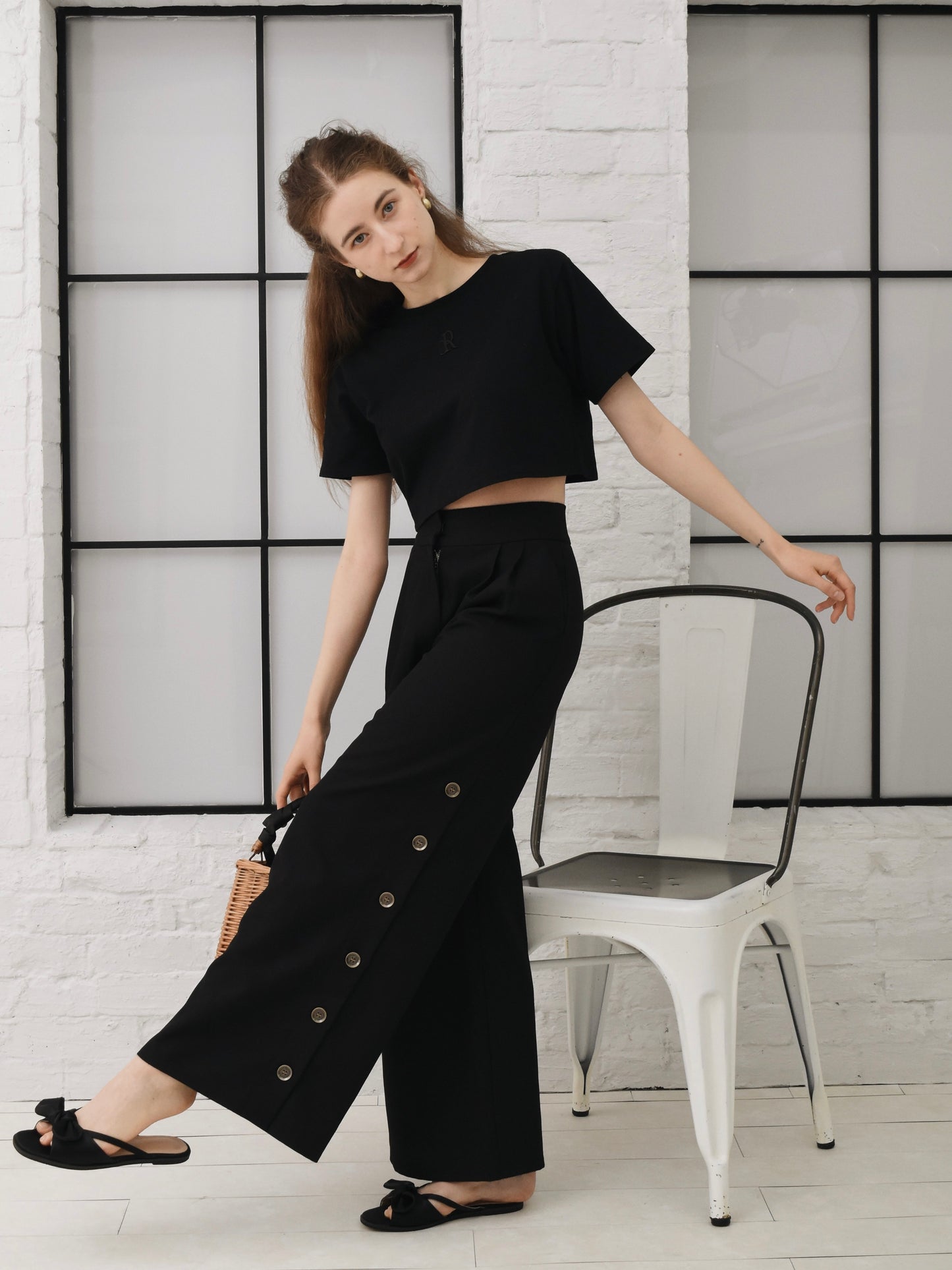 cropped back open T-shirt
