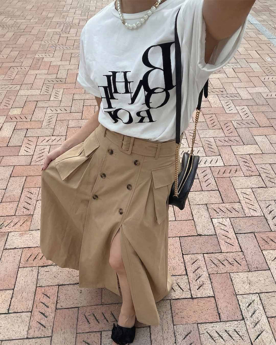 【SOLD OUT】【ベストセラー】Slit cargo trench skirt