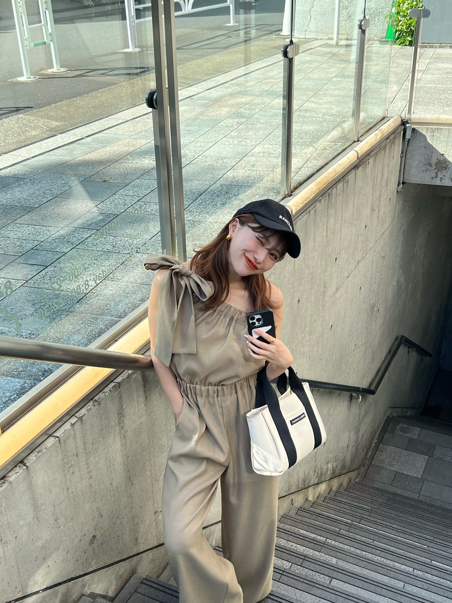 【SET/即納】one shoulder rompers