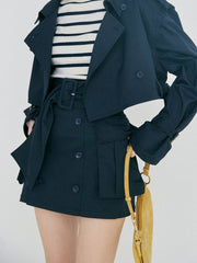 【NEW】Iconic mini trench skirt