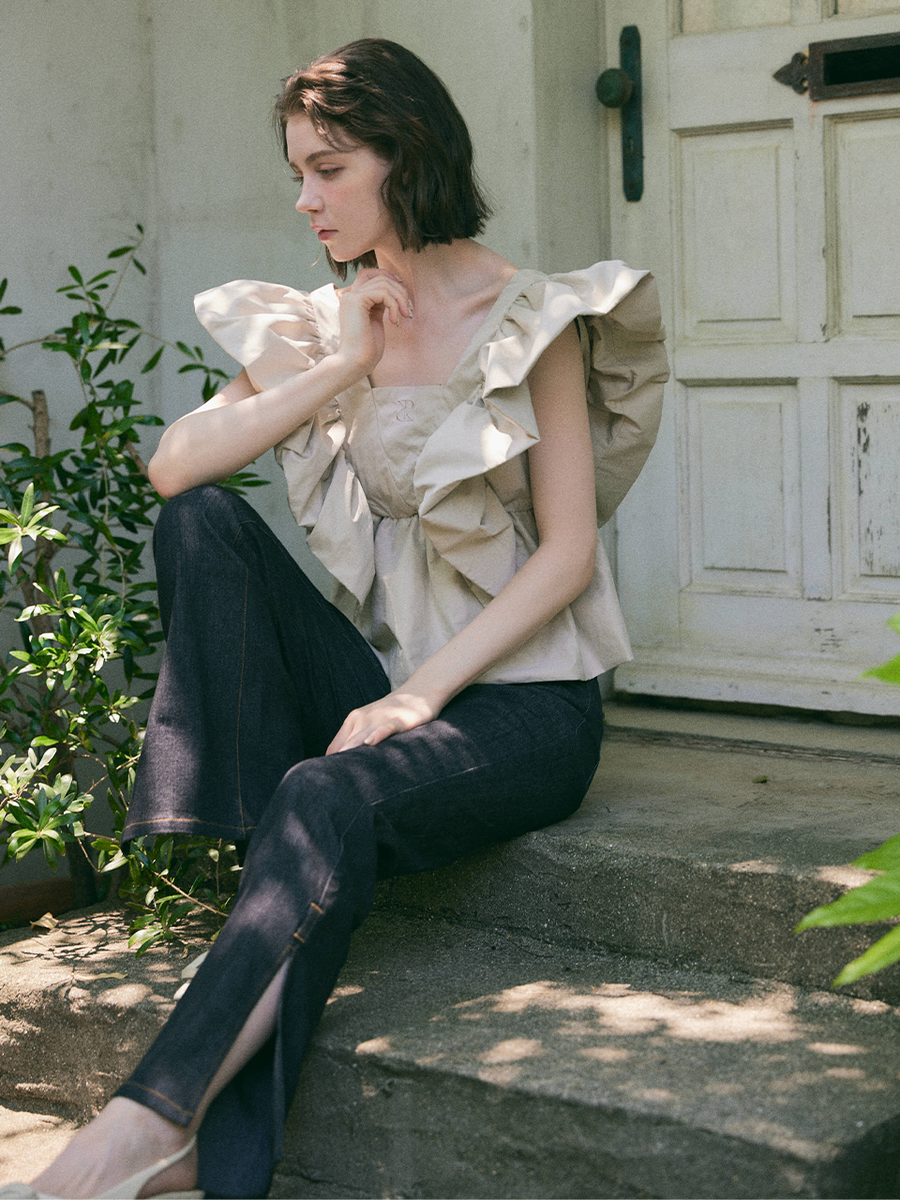 【Best Seller】Ashimore ribbon denim pants（renewal）
