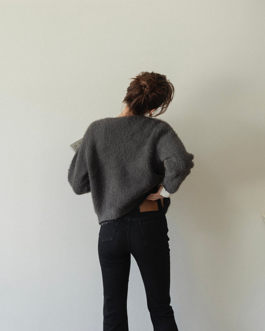 【BEST SELLER】side slit denim ribbon pants