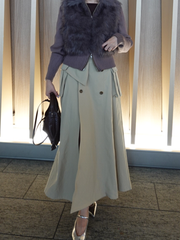 【9/10 OPEN】Slit cargo trench skirt