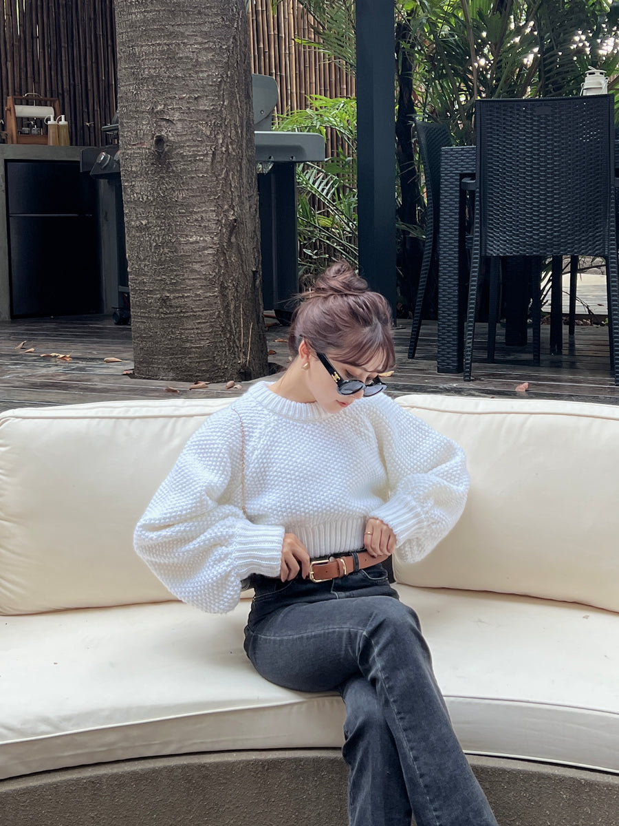 volume sleeve short knit