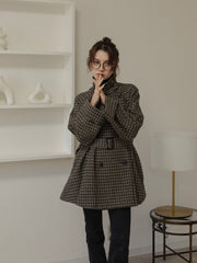 gun club check double short coat