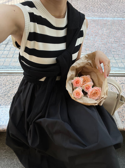 striped sleeveless dress