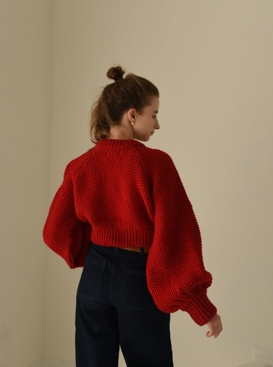 volume sleeve short knit