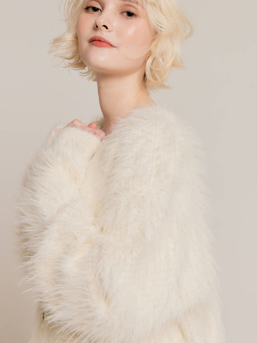 Cozy shaggy knit cardigan