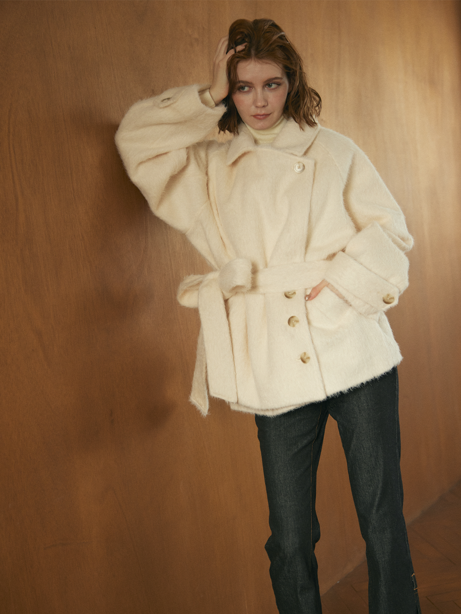 【10/22 OPEN】Shaggy belted box coat