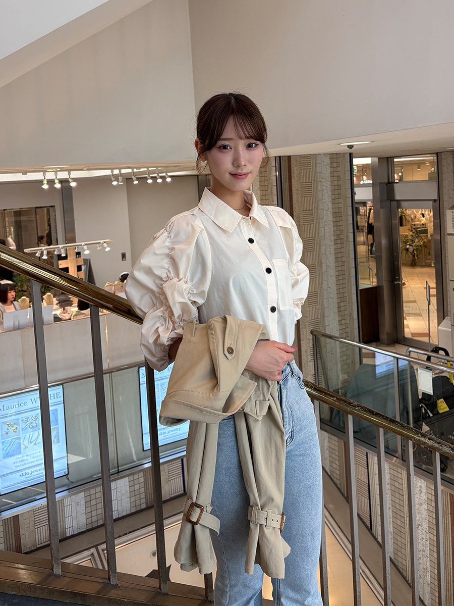 【4/23 OPEN】Whip cream sleeves shirt