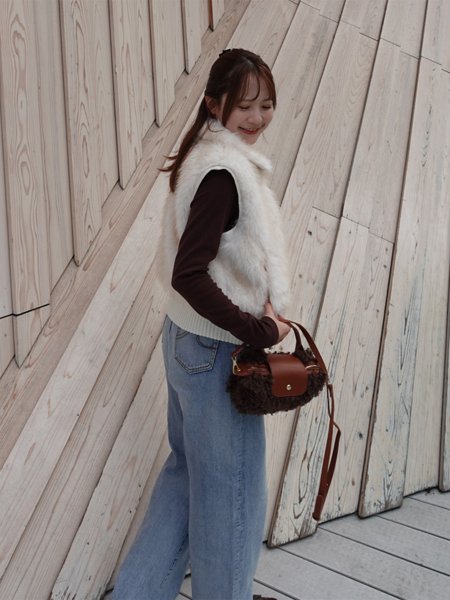 【9/17 OPEN】Shaggy switch knit zip top