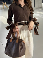 【予約販売】Ribbon tie cropped cardigan