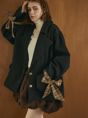 【10/8 OPEN】Check ribbon denim jacket
