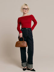 【9/25 19:00~】Drape off-shoulder knit