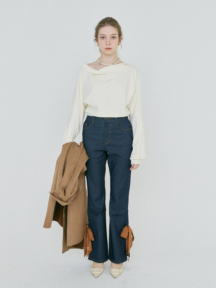 【3/5 OPEN】Ashimore ribbon denim pants