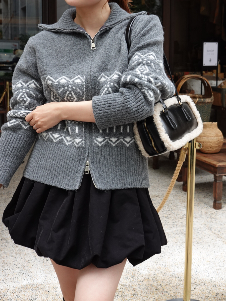 【11/5OPEN】Nordic zip knit set up