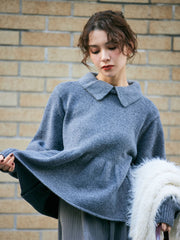 Peplum frill collar knit