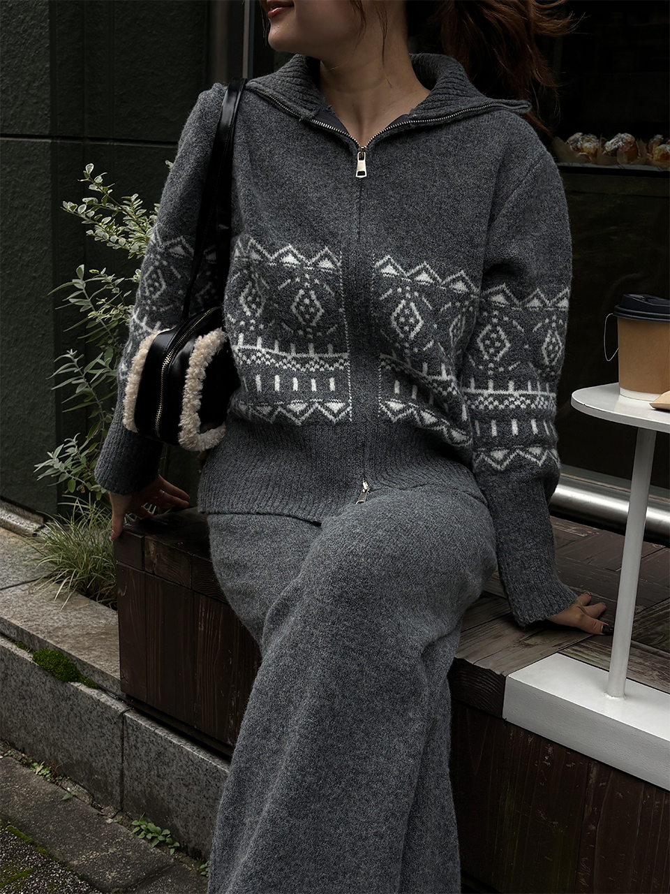 【11/5OPEN】Nordic zip knit set up