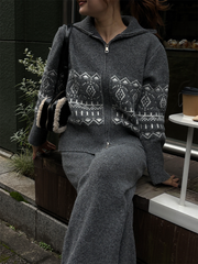 【11/5OPEN】Nordic zip knit set up