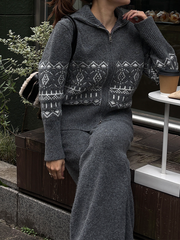 【11/5OPEN】Nordic zip knit set up