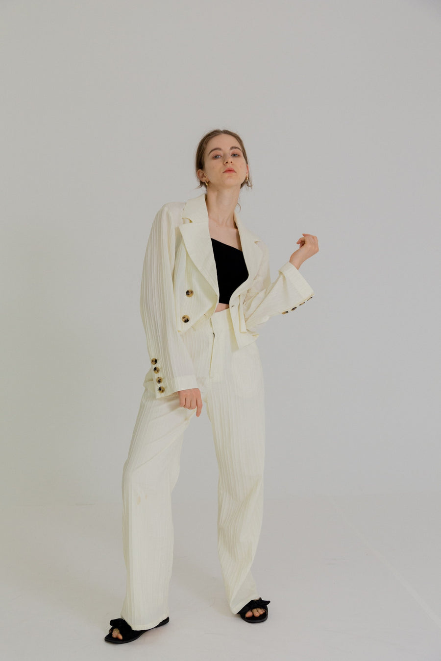bumpy cropped jacket