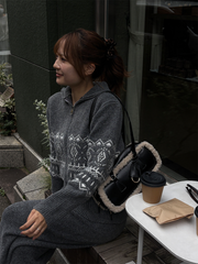 【11/5OPEN】Nordic zip knit set up