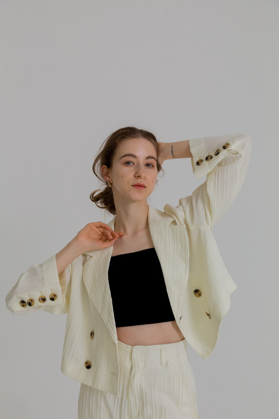 bumpy cropped jacket