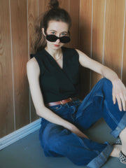 taffeta cache coeur blouse