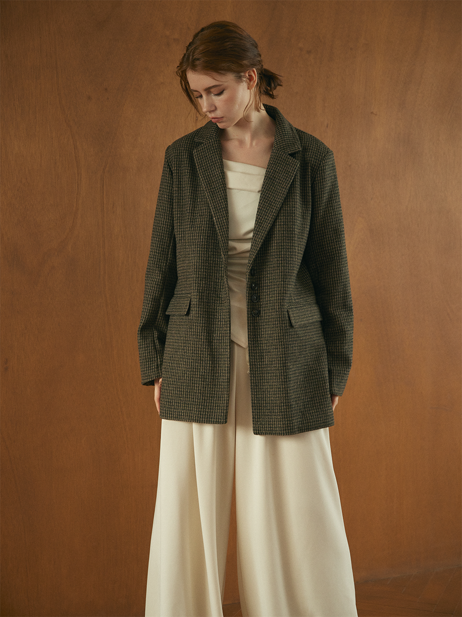 【9/24 OPEN】Checked tailored jacket