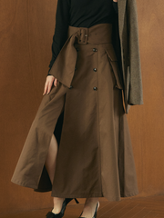 Slit cargo trench skirt