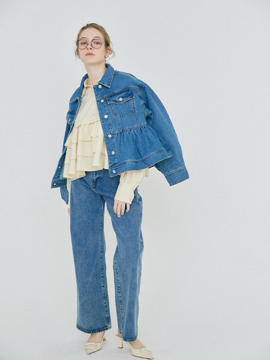 【2/19 OPEN】Chérie peplum denim jacket