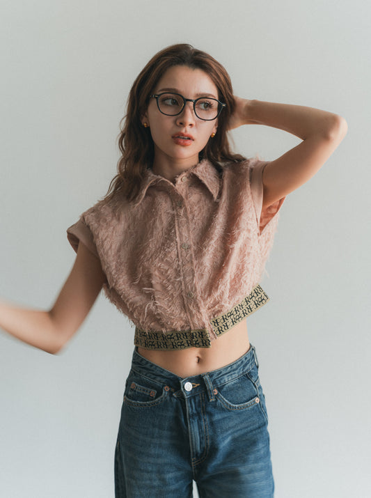 RC cut design  jacquard blouse