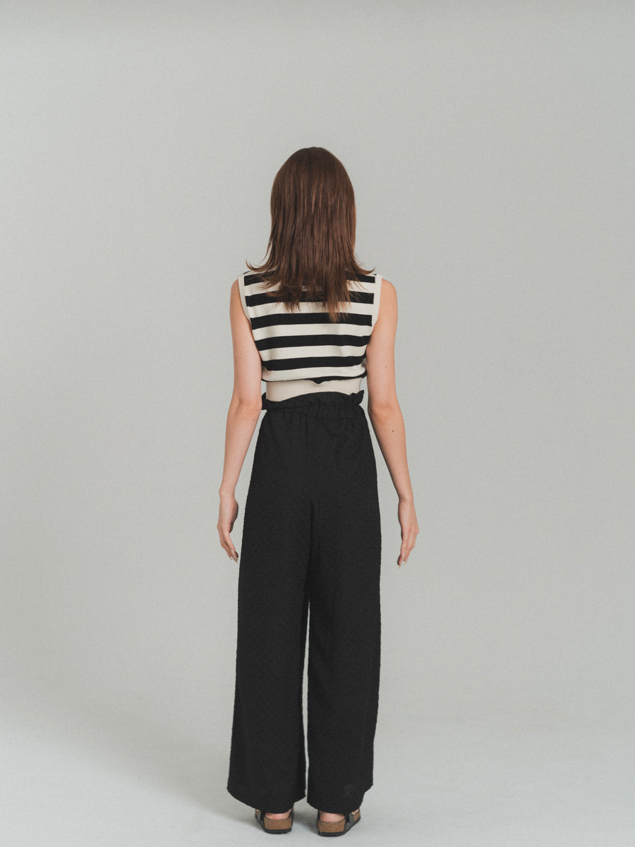 gather ribbon wide pants