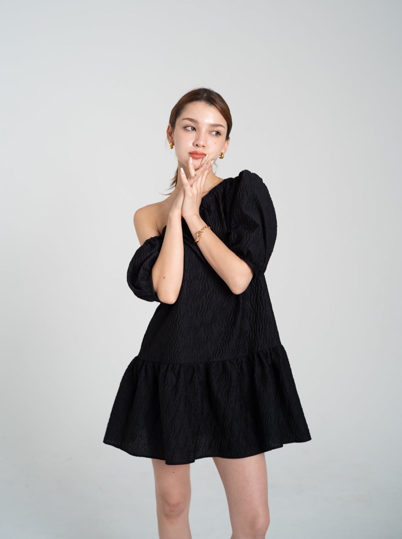 【SET】one shoulder mini dress