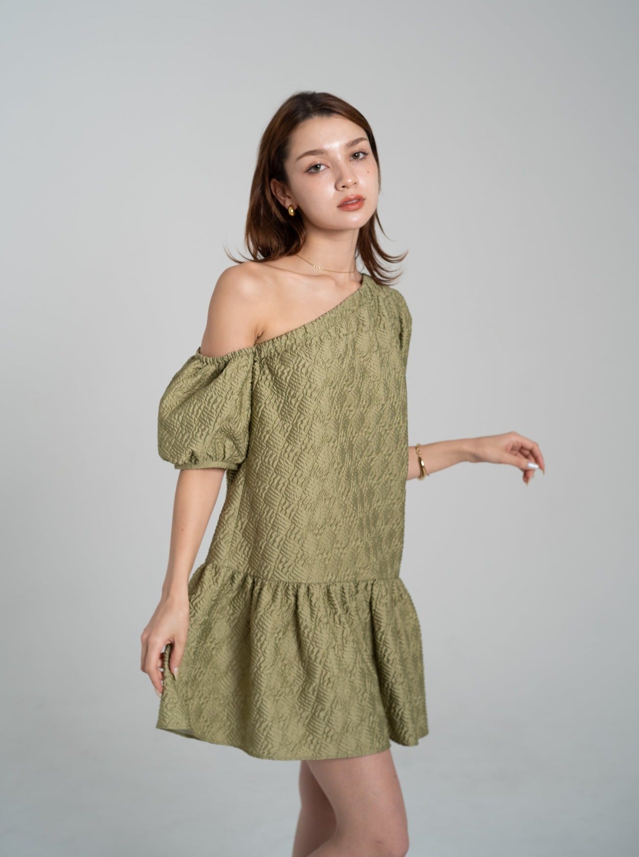 【SET】one shoulder mini dress