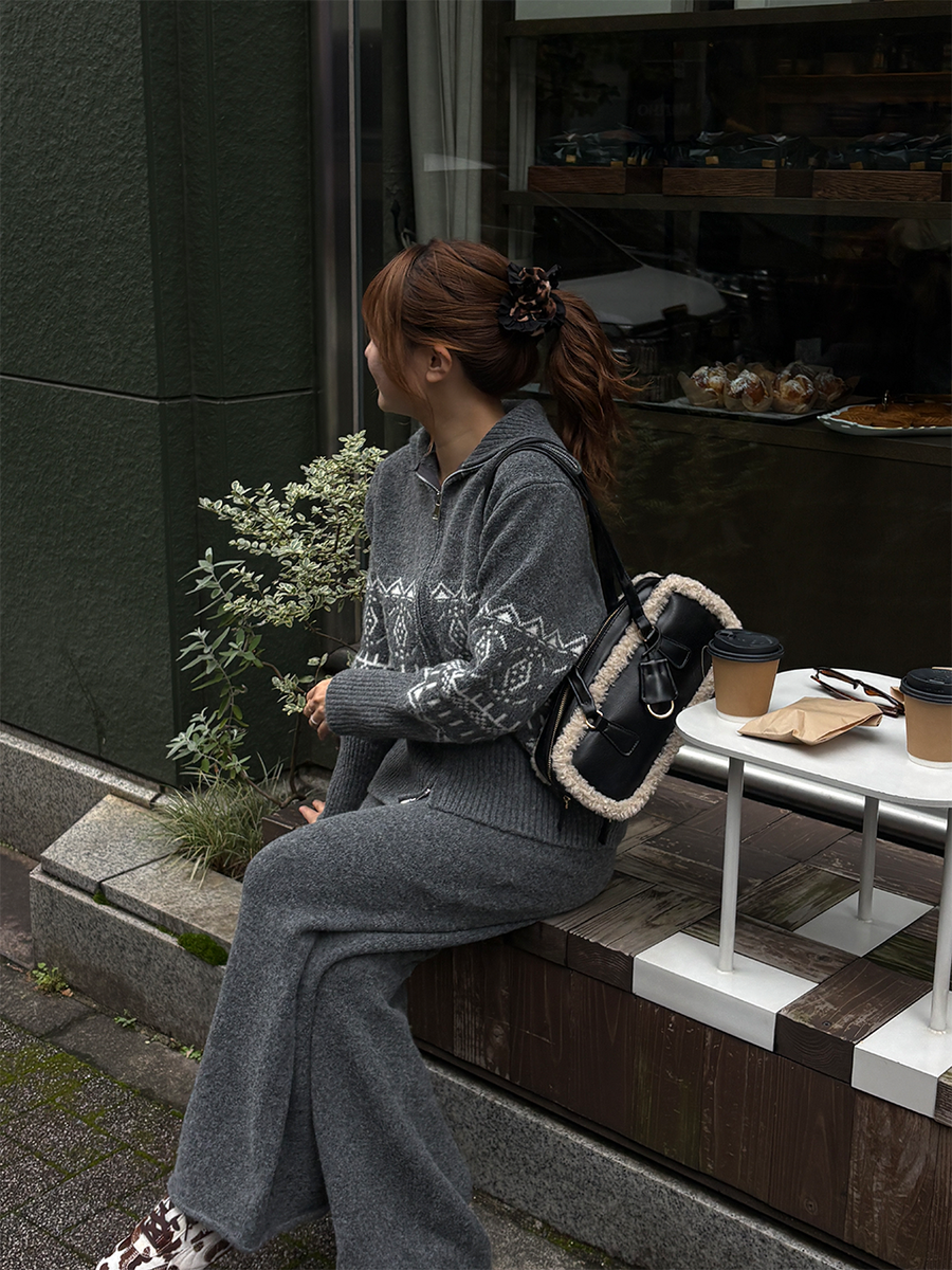 【11/5OPEN】Nordic zip knit set up
