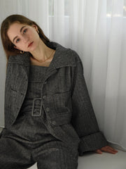 herringbone volume sleeve jacket