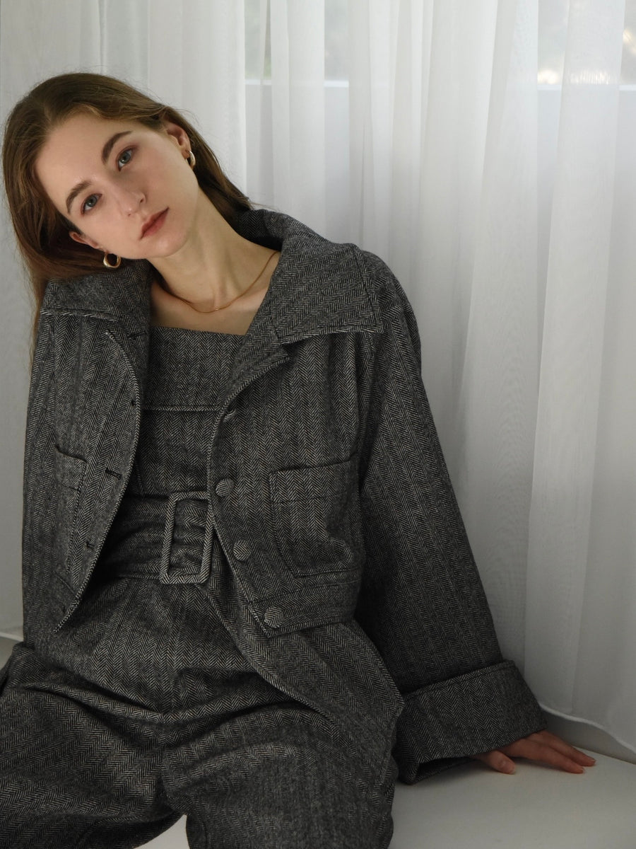 herringbone volume sleeve jacket