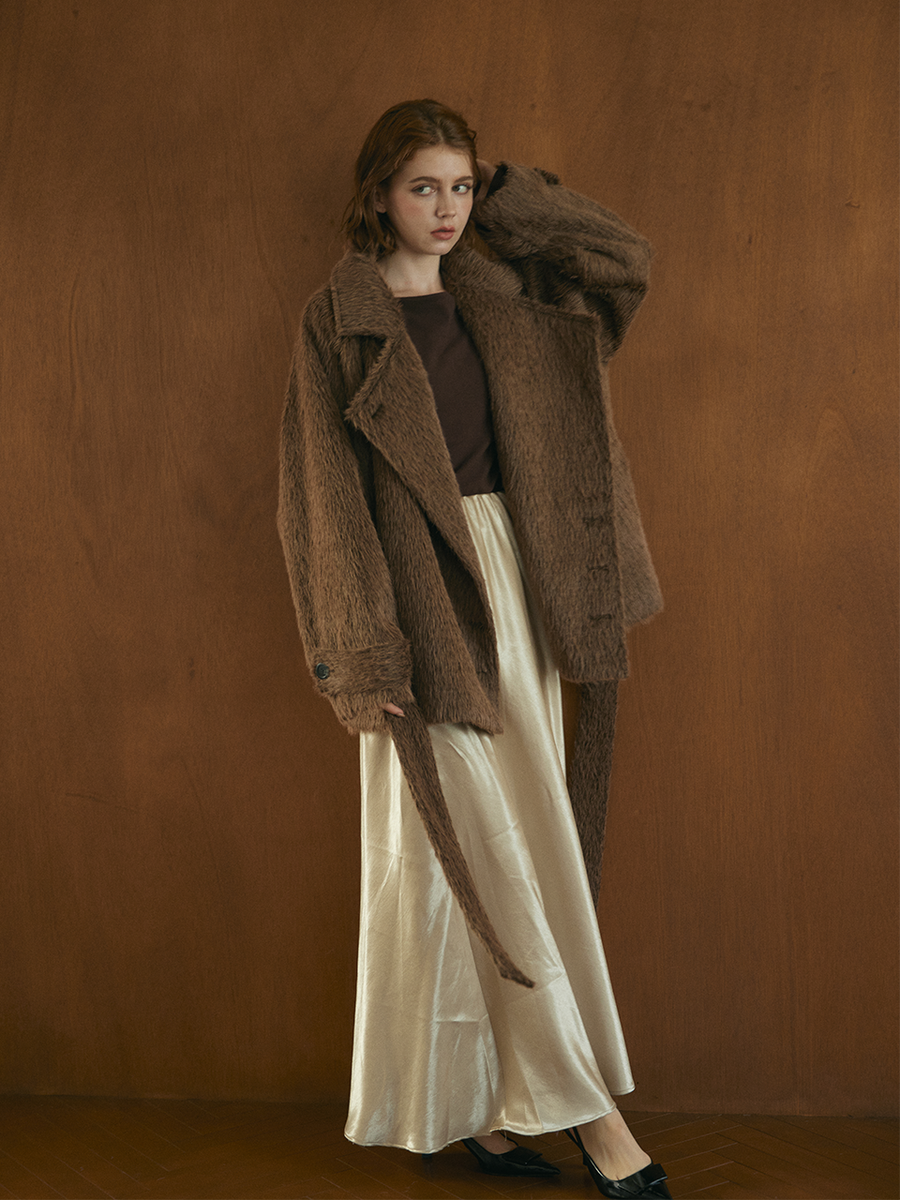 【10/22 OPEN】Shaggy belted box coat